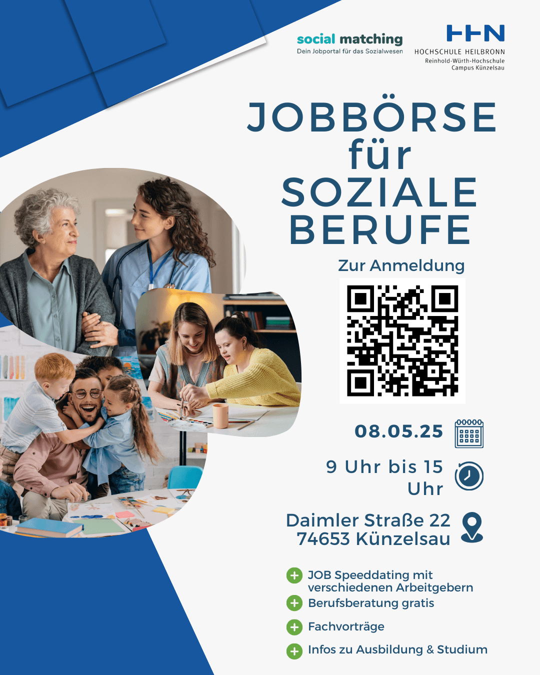 Job-/Karrierebörse fĂŒrs Sozial- und Gesundheitswesen in KĂŒnzelsau am 08.05.2025