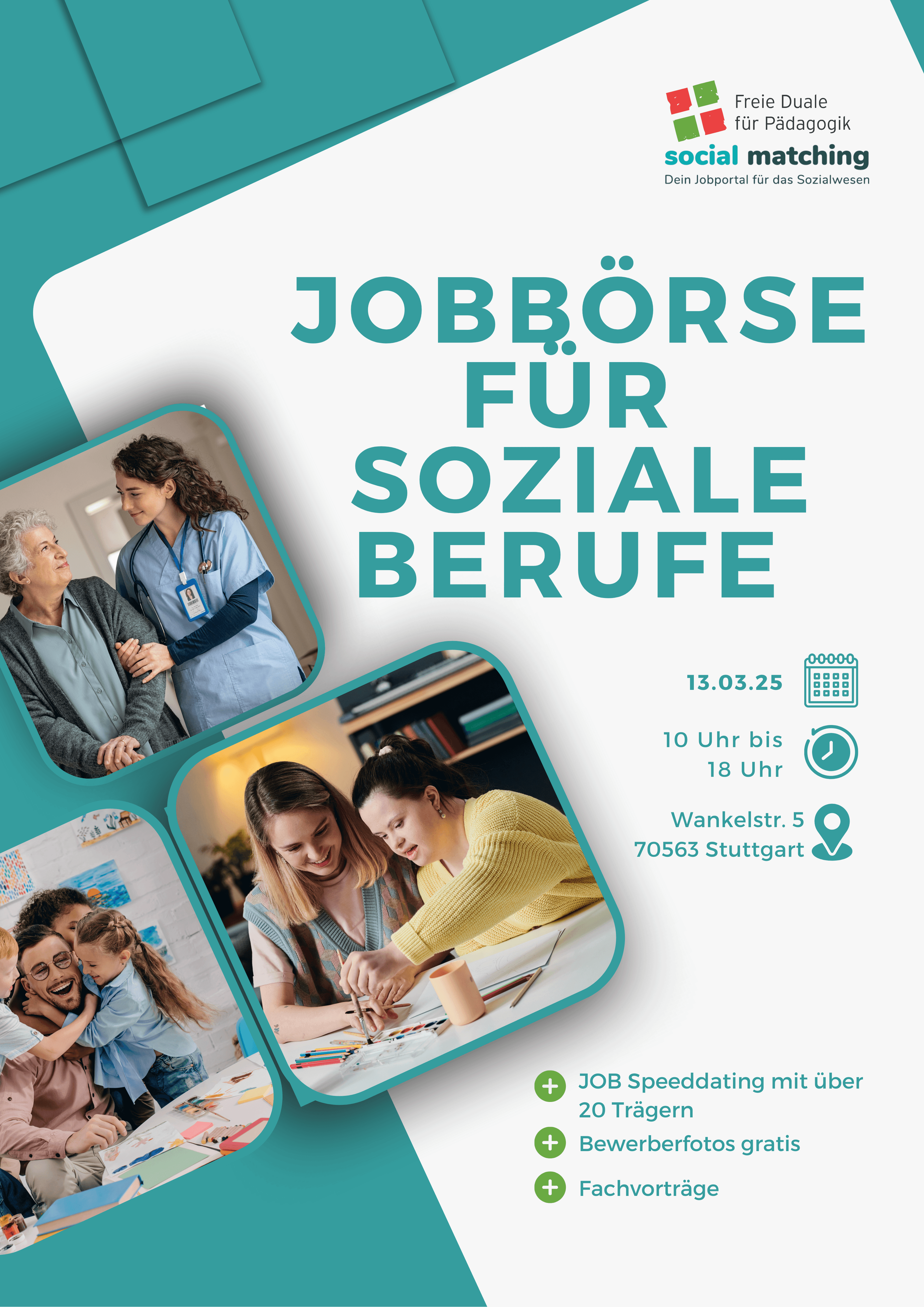Job-/Karrierebörse fĂŒrs Sozial- und Gesundheitswesen in Stuttgart am 13.03.25